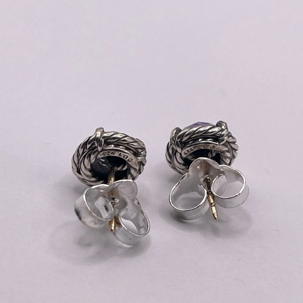 David Yurman Chatelaine Earrings with Black Orchid - Picture 6 of 12